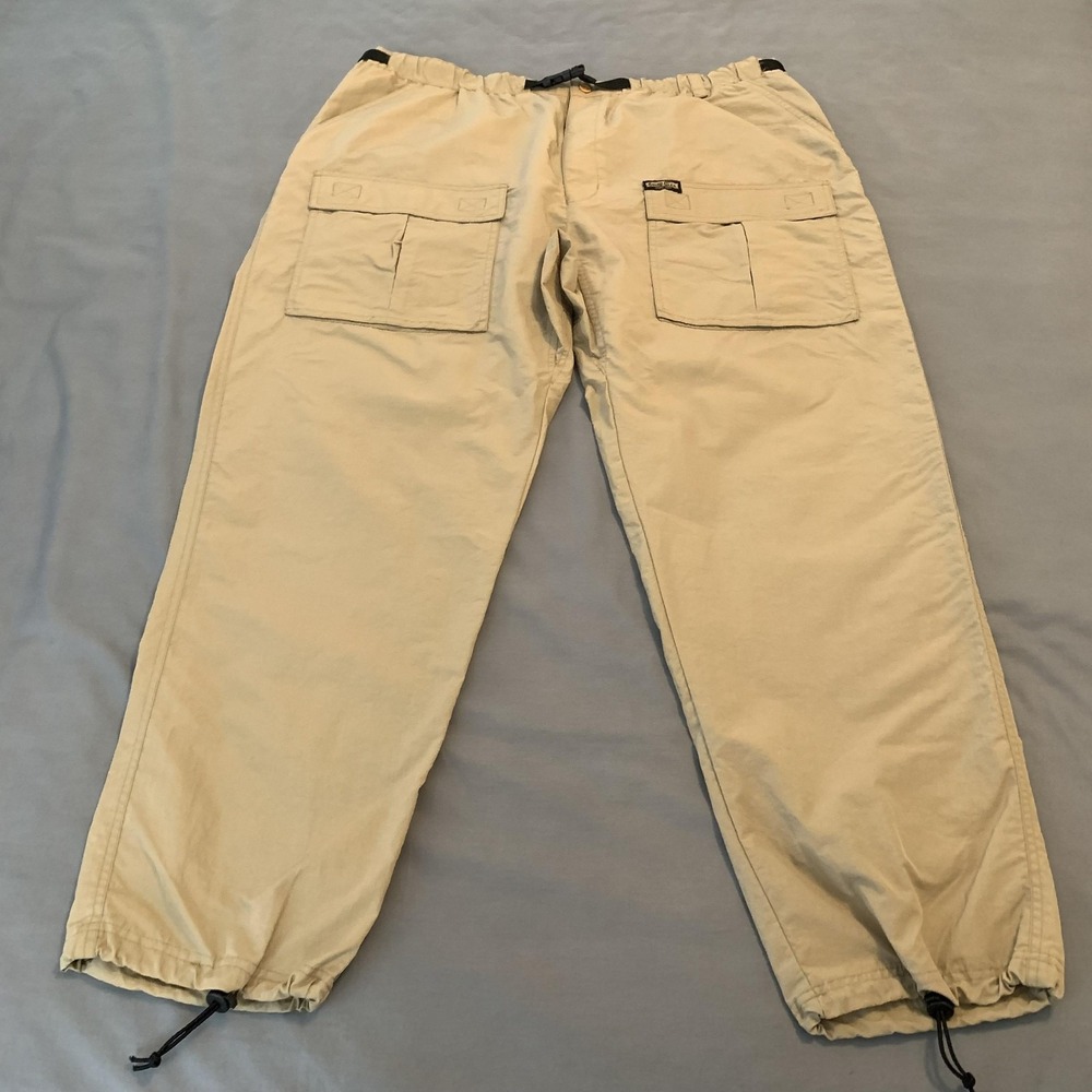Guide Gear Cargo Pants‎ Mens 43x31 Beige Elastic Waist Hiking Water Resistant